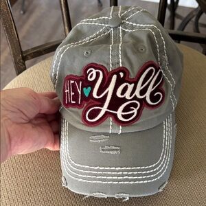 KBETHOS Hey Y’all Vintage Look Grey Cap